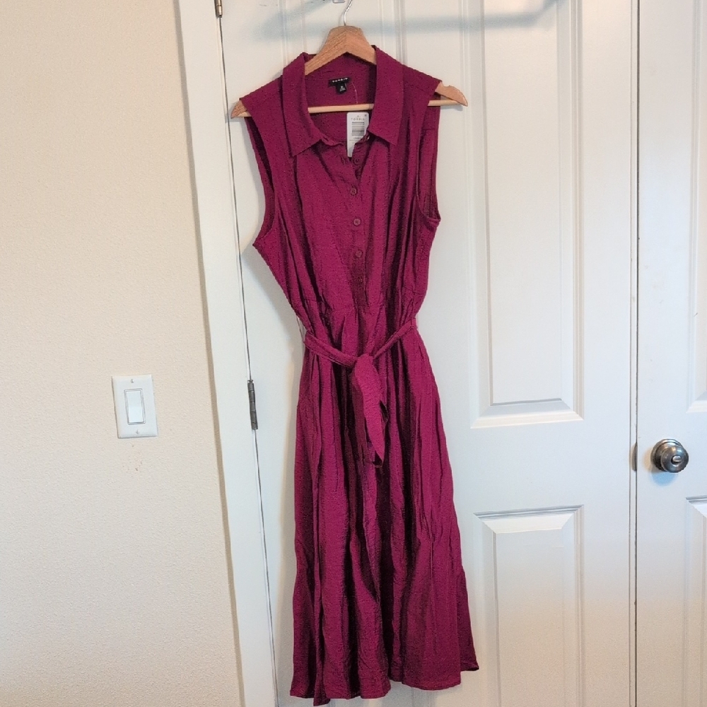 torrid Magenta Sleeveless Midi Shirt Dress